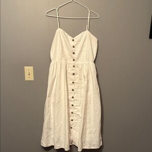 H&M Cream Button-Front Maxi Dress with Small Marks